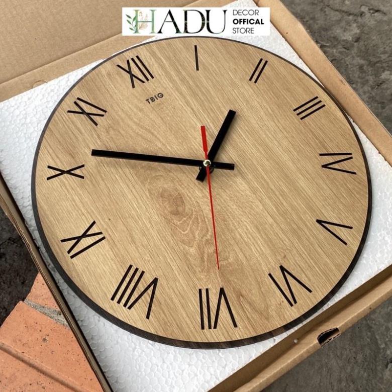 Đồng Hồ Treo Tường Gỗ Classic Decor Hadu043 trang trí phòng - HaduDecor