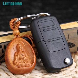 Móc Khóa Hình Phật May Mắn Bằng Gỗ