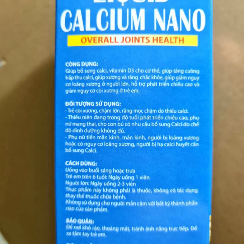 LIQUID CALCIUM NANO - BỔ SUNG Canxi LIQUID giúp phòng chống còi xương, tăng cường phát triển hệ xương