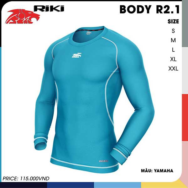 Áo body Riki R2.1 dài tay,thoáng mát và hút mồ hôi-hàng phân phối chính hãng