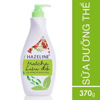 Sữa dưỡng thể Hazeline dưỡng trắng da Matcha - Lựu đỏ 370 ml