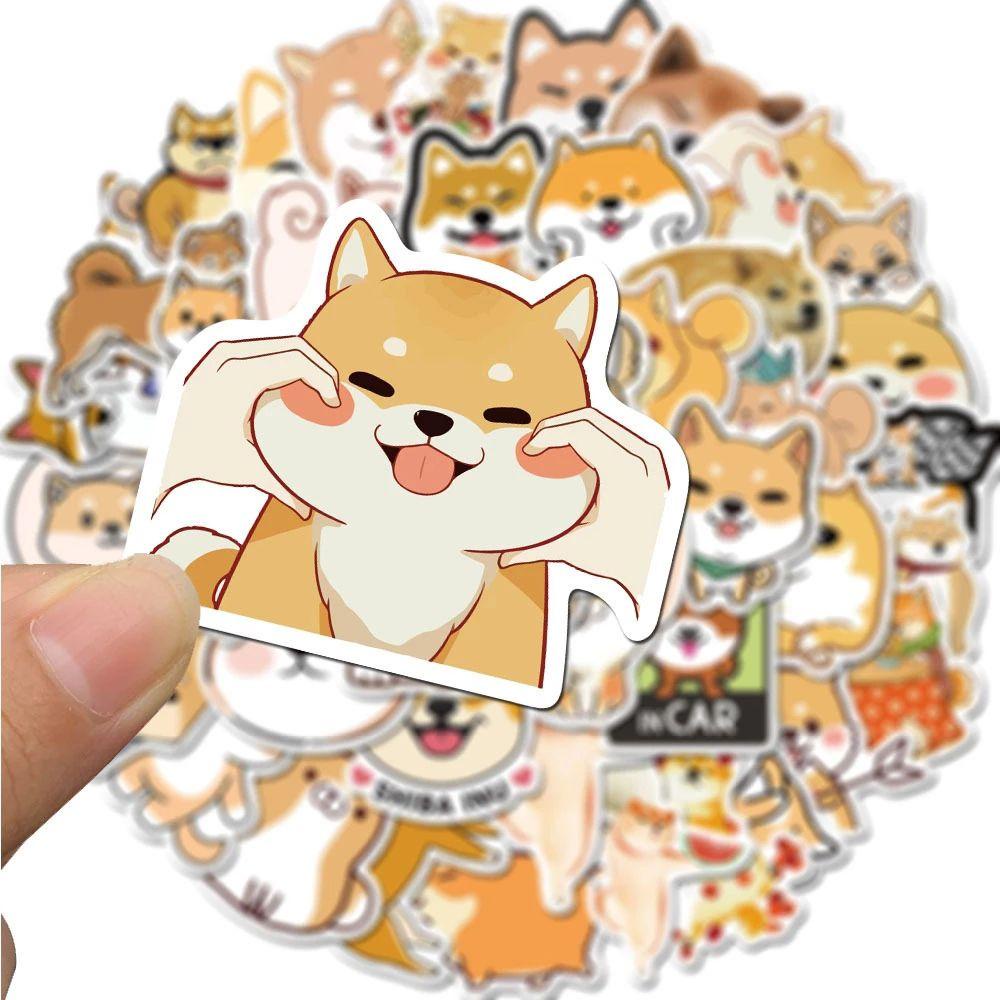 AUGUSTINE Nhãn Dán Trang Trí Hình Chú Chó Shiba Inu Nhật Bản Dễ Thương