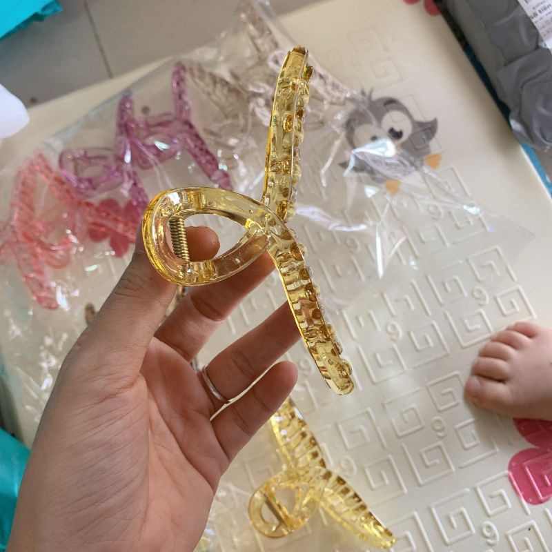 Kẹp gắp chéo trong suốt nhiều màu size to