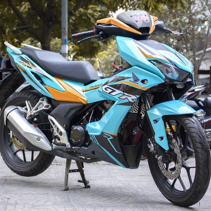 Tem rời Winner X decal 3 lớp phong cách GTR xanh cam thiết kế theo yêu cầu