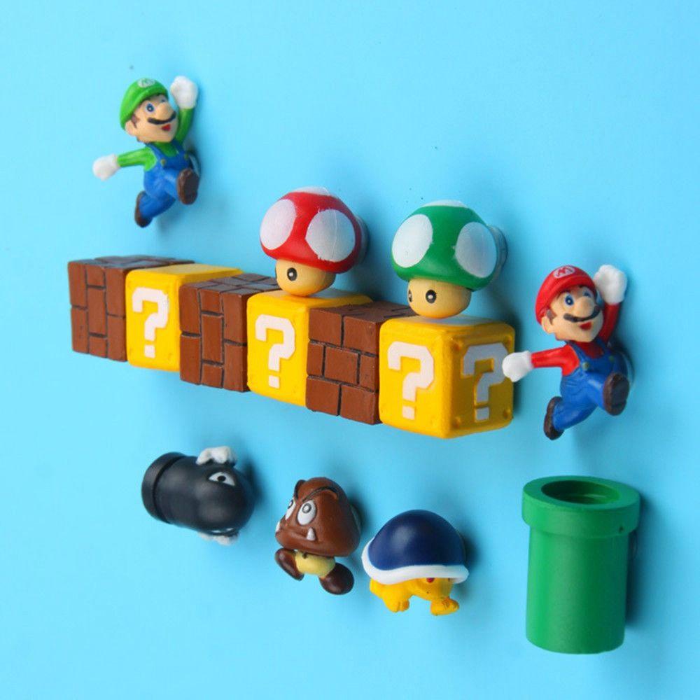 Sticker Dán Trang Trí Tủ Lạnh Họa Tiết Hoạt Hình Mario 3D DIY REBUY1