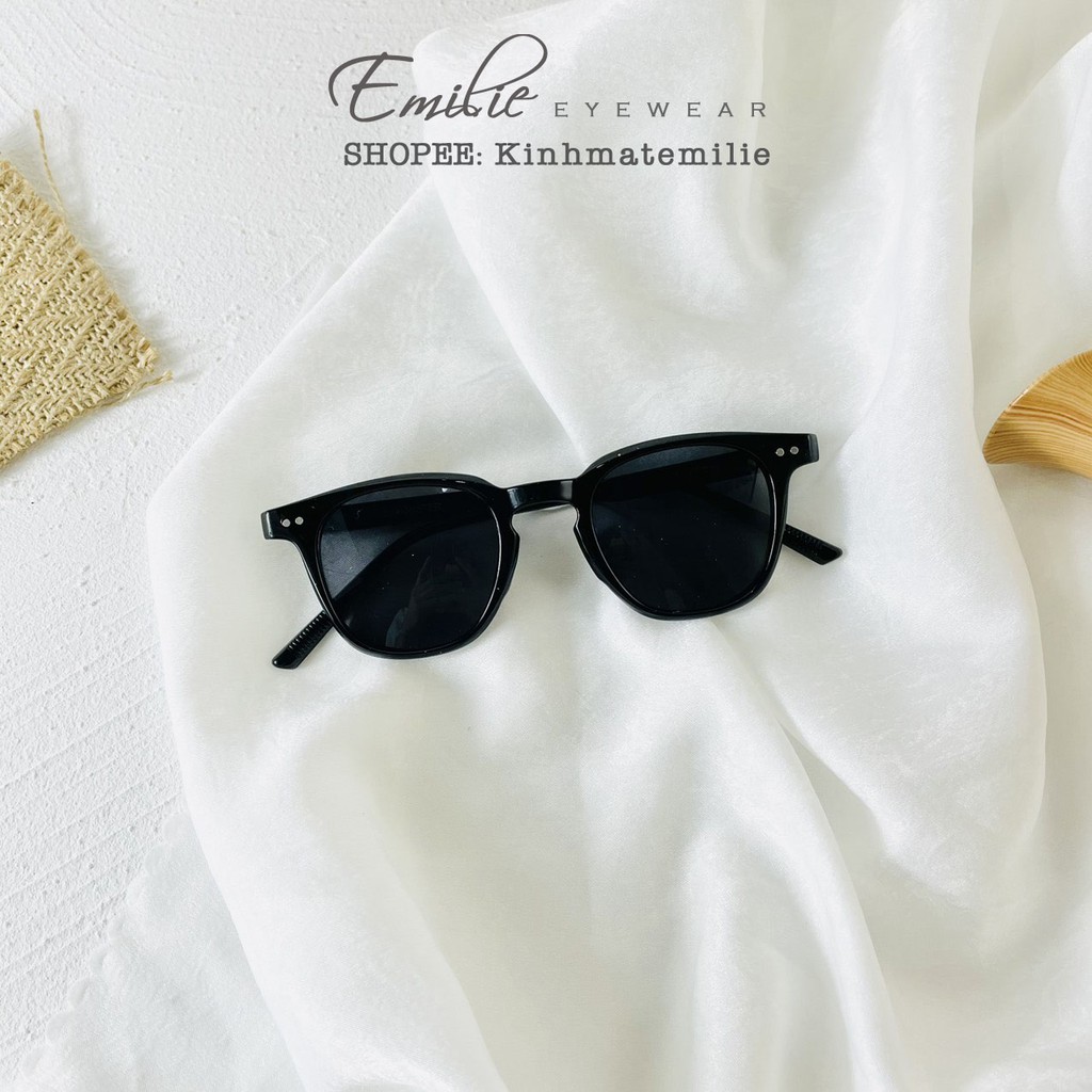 Kính mát nam nữ vuông nhỏ Lutto chất liệu nhựa mắt chống UV400 Emilie eyewear