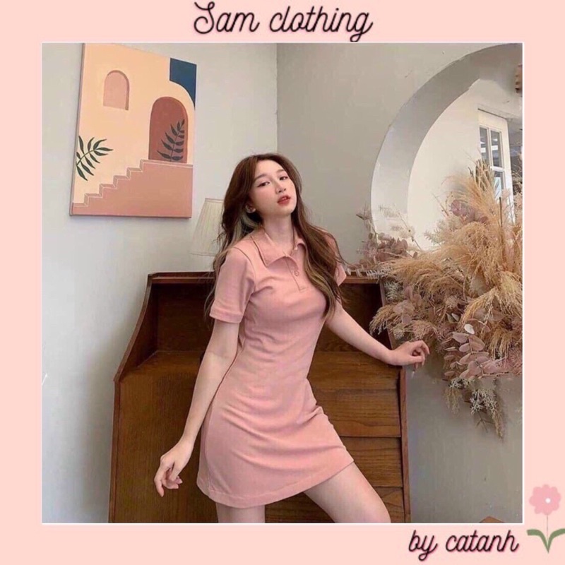 Váy body cổ trụ