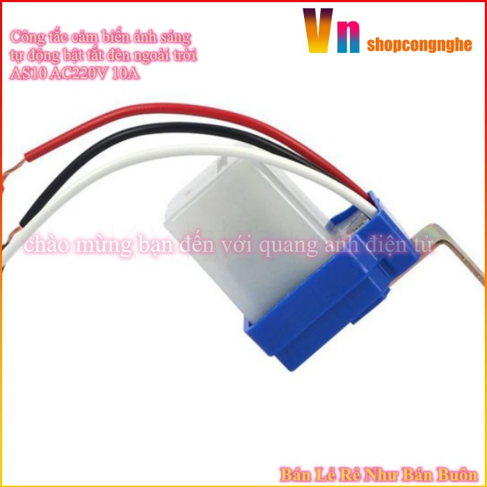 Công tắc cảm biến ánh sáng tự động bật tắt đèn ngoài trời AS10 AC220V 10A