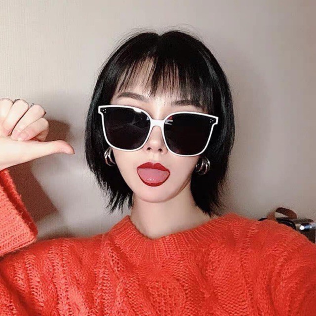 KÍNH TRẮNG THỜI TRANG 3 CHẤM VIỀN TRẮNG 155 UNISEX NAM NỮ