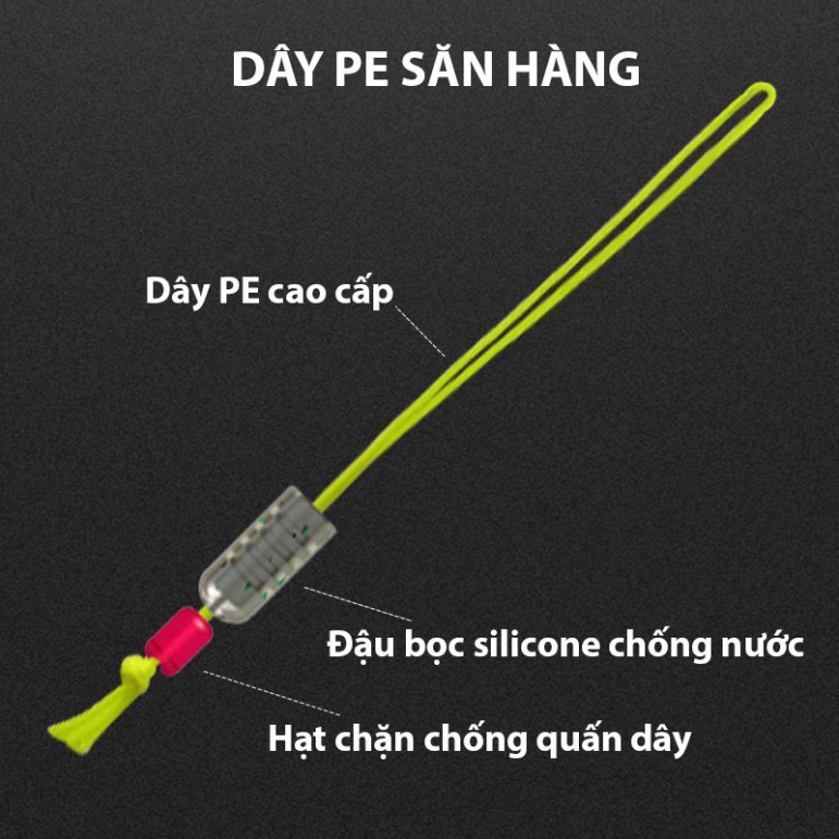 Dây PE nối đầu cần câu đài , dây dù PE săn hàng chống nổ trục thời thượng , gia cố vô cùng bền vững ( đồ câu coye )