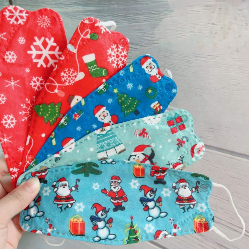 1 Túi 10 Cái Khẩu Trang Hoạ Tiết NOEL Loại KF94 Cho Bé ( 3-7 Tuổi )