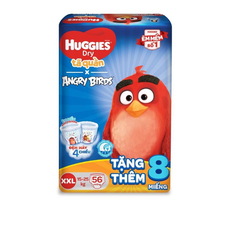  (ANGRY BIRD EDITION) TÃ QUẦN HUGGIES M74/L68/XL62/XXL56