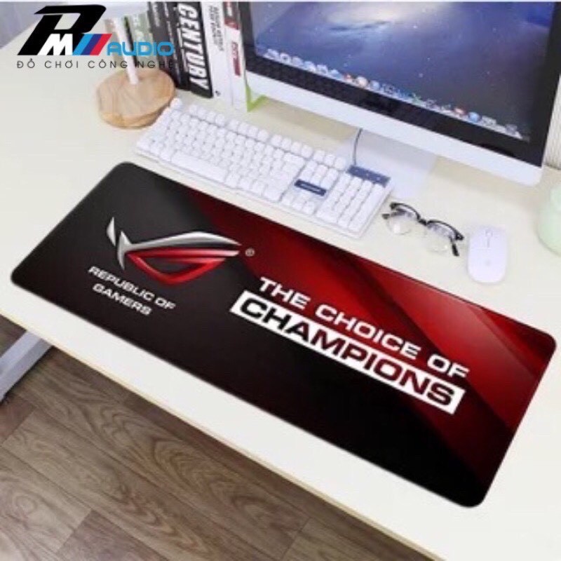 Lót chuột cỡ lớn, bàn di chuột ASUS ROG size lớn,800x300x2mmđế chống trượt tốt, di chuột êm ái [Full Box]