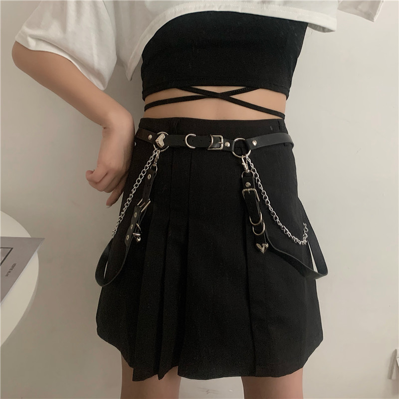 Dây nịt phối chuỗi xích phong cách hip hop cá tính thời trang