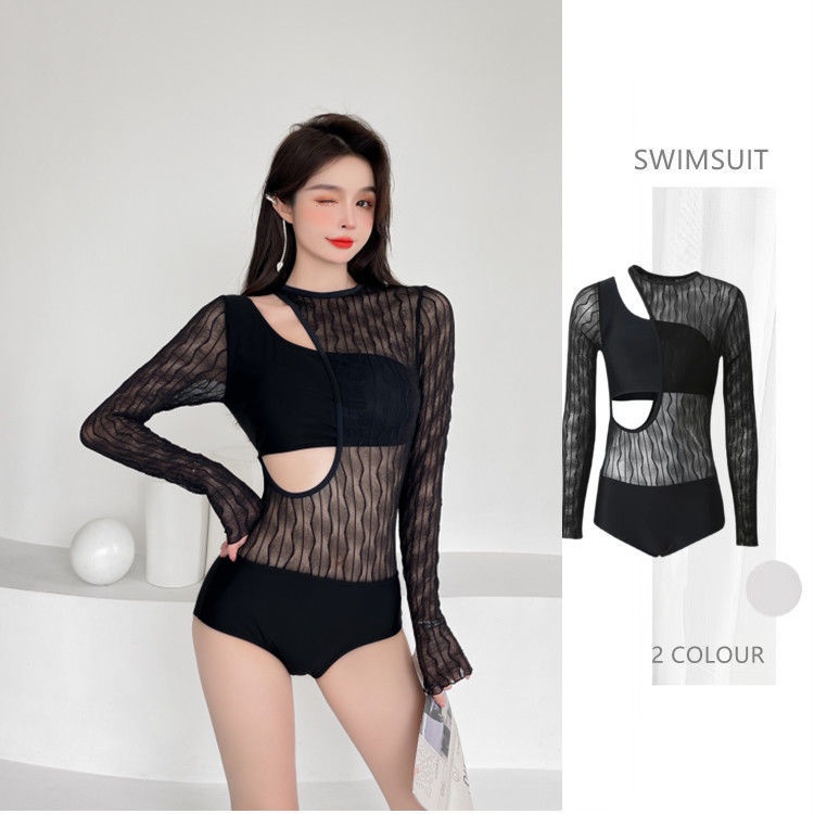 Bộ Đồ Bơi Nâng Ngực Màu Đen Phong Cách Hàn Quốc Quyến Rũ Cho Nữ