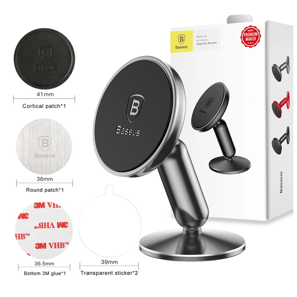 Bộ Đế Giữ Điện Thoại Nam Châm Chuyên Dùng Cho Xe Hơi Baseus - Nam châm hút chắc chắn - Thiết kế thông minh - Chính hãng