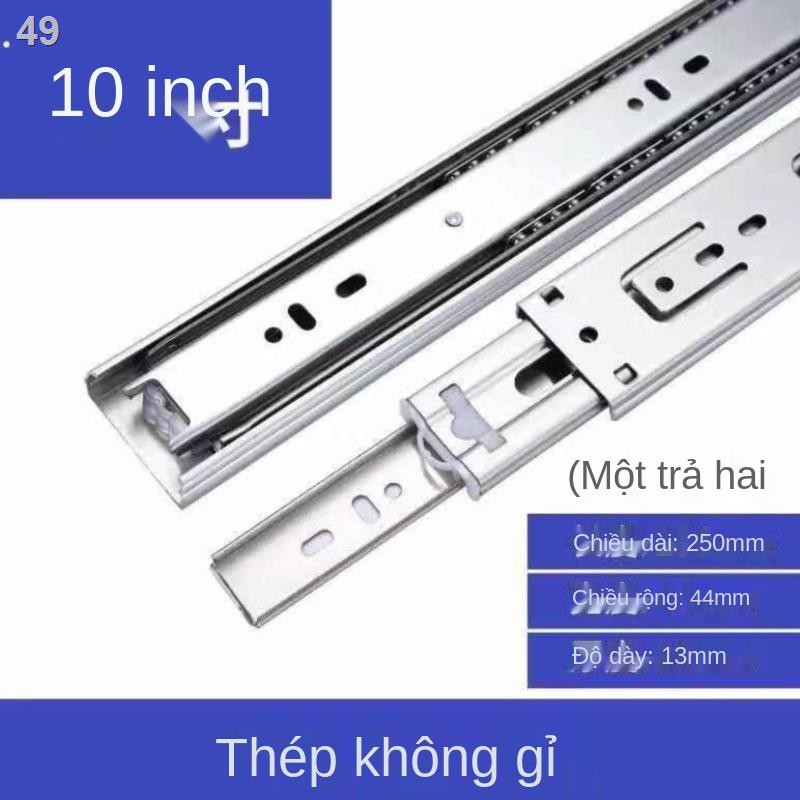 Mròng rọc gia dụng bơm trượt ray phần cứng đệm tủ giày ba đường sắt lần đồ nội thất giường hình chữ v chịu lực