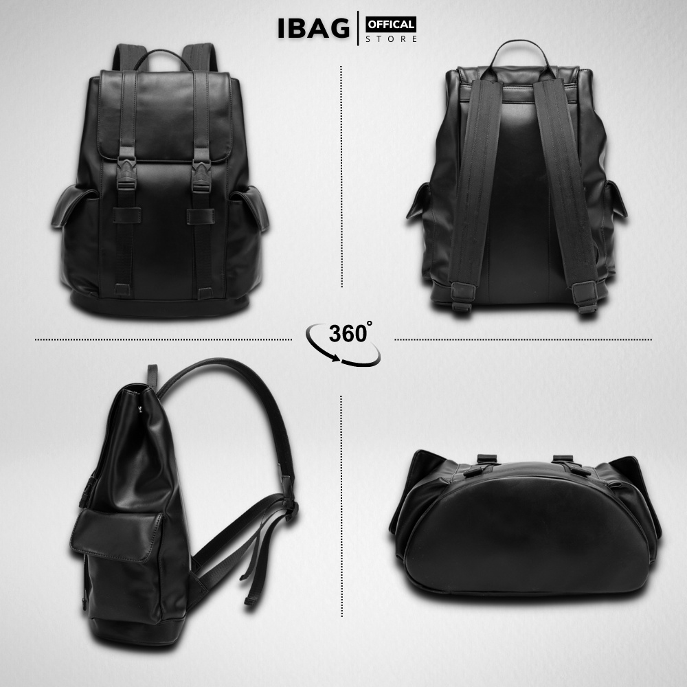 Balo Da Thời Trang Nam Nữ ,da Pu Cao Cấp,ba Lô Đựng Laptop -chống Thấm Nước, Kiểu Dáng Trẻ Trung, Cá Tính - 𝑰𝑩𝑨𝑮