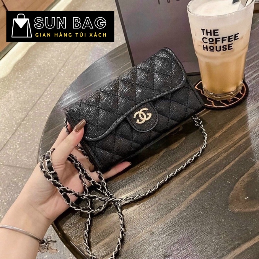 Ví nữ dài cầm tay, đựng thẻ, điện thoại, chìa khóa dùng đi chơi, đi dự tiệc, da cao cấp size 12-20cm SB076