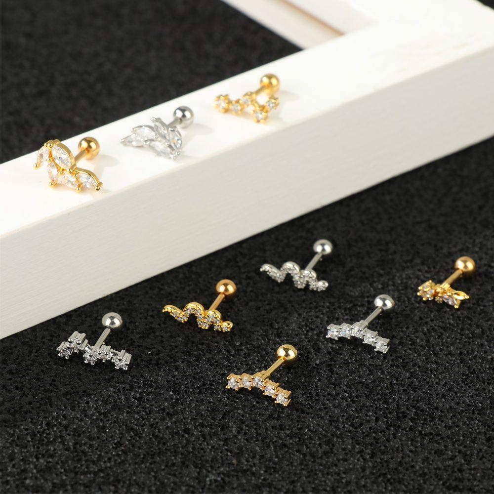 Osier✿ Khuyên Tai Thời Trang Cá Tính|Dây Chuyền Toàn Thân Nhiều Màu Sắc Kiểu Đan Chéo Đính Hoa Vương Miện Mặt Trăng Trái Tim Cho Nữ