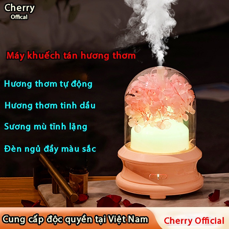 Máy Xông Tinh Dầu Tạo Độ Ẩm/ Khuếch Tán Hương Thơm Đầy Màu Sắc/ Có Đèn Ngủ Cho Căn Phòng