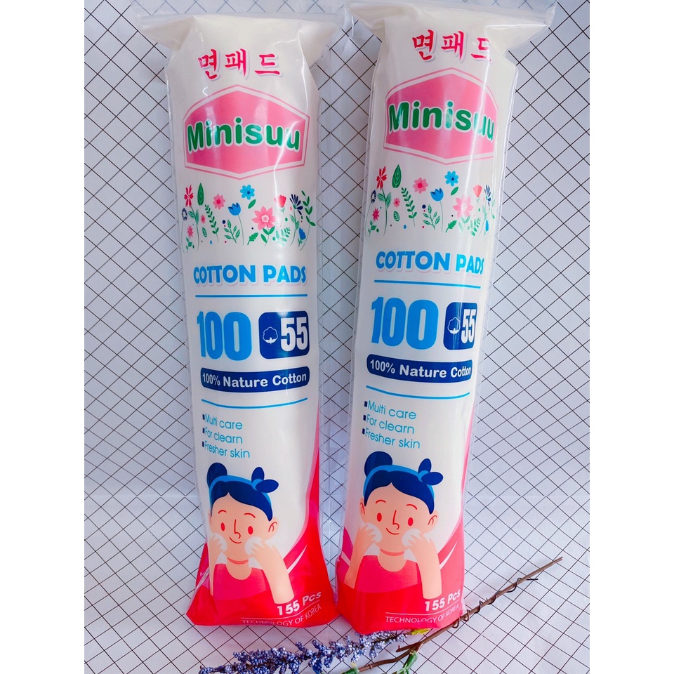 Bông Tẩy Trang Minisuu 100pcs + 55pcs