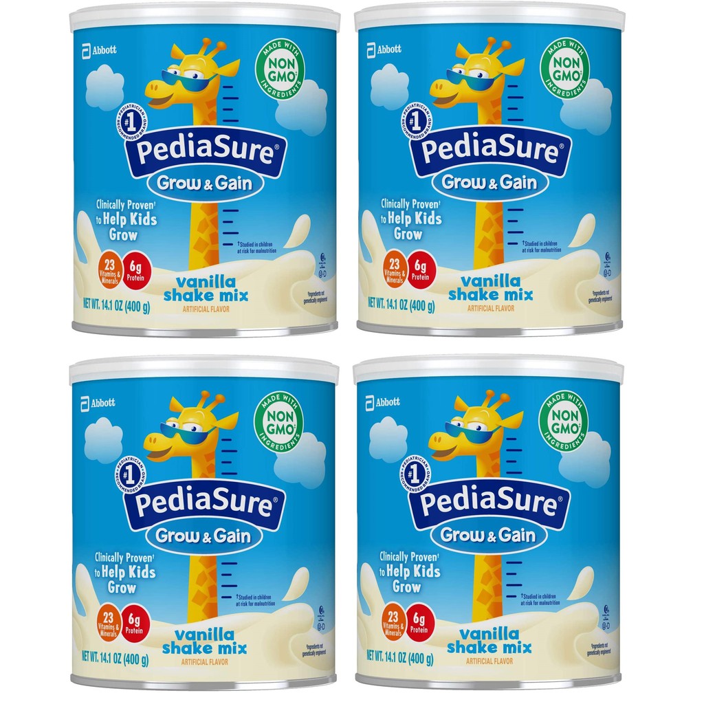 Combo 4 hộp sữa Pediasure Grow &amp; Gain 400 gram Vị Vani (Hàng Mỹ)