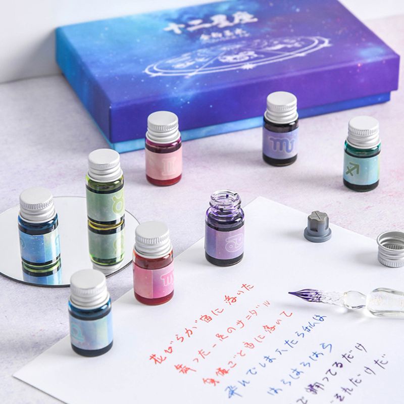 12 Bút Mực Viết Thư Pháp Nhanh Khô Nhiều Màu Sắc