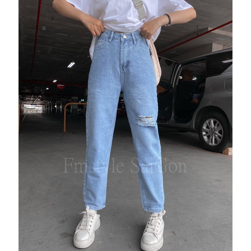 Quần jean baggy nữ ulzzang trơn túi bên thời trang FMstyle Saigon 21QJB02AS0103