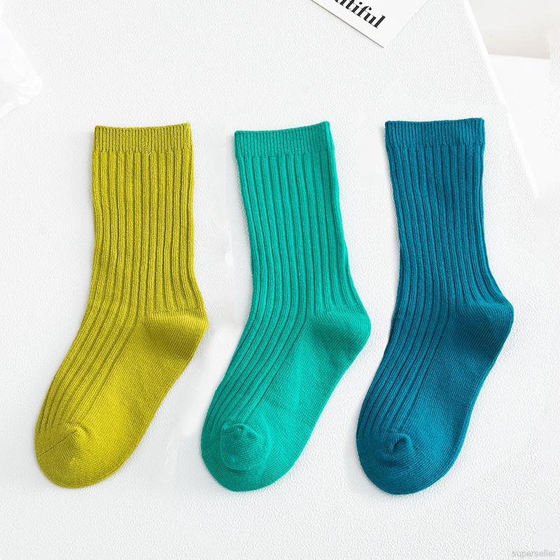 Bộ 3 đôi vớ cotton mềm thoải mái kiểu hoạt hình dễ thương cho bé 1-8 tuổi