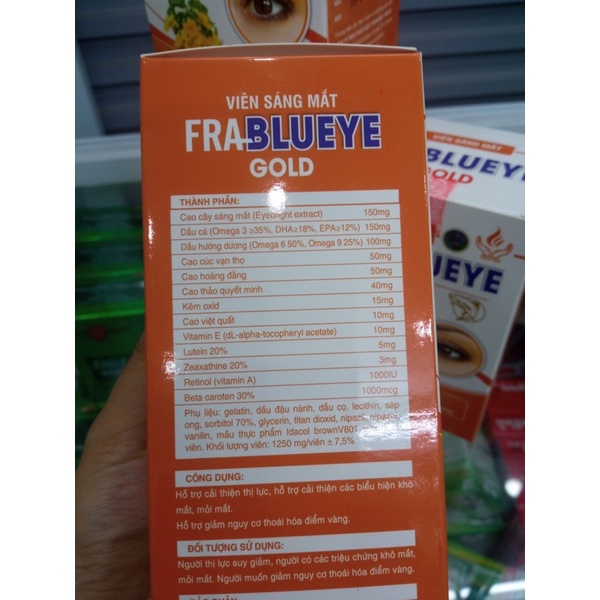 Viên uống sáng mắt Fra blueye France omega369, Lutein, zeaxathine