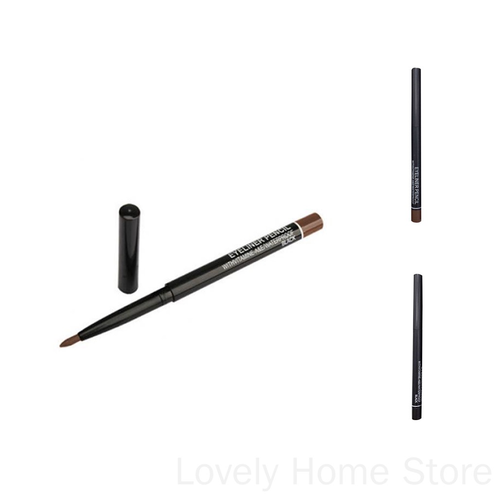 [Hàng mới về] Bút kẻ mắt chứa vitamin E màu đen/nâu kháng nước dành cho người mới bắt đầu