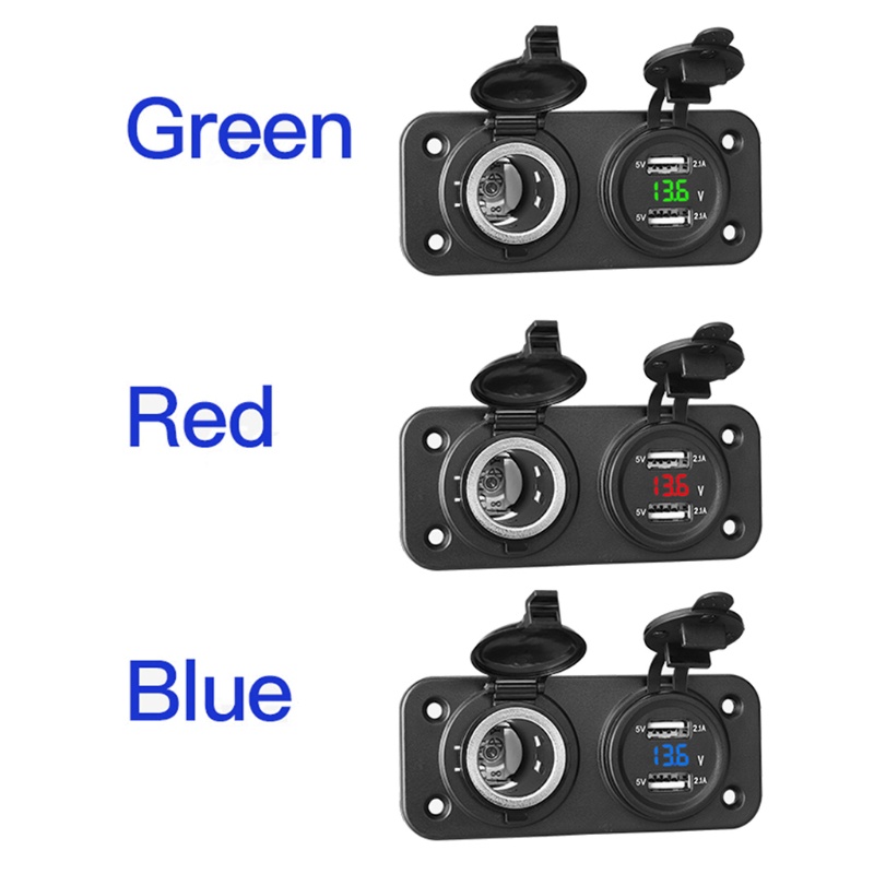 Bộ Chuyển Đổi Nguồn Điện 12V-24V Hai Cổng USB Cho Xe Hơi Xe Máy