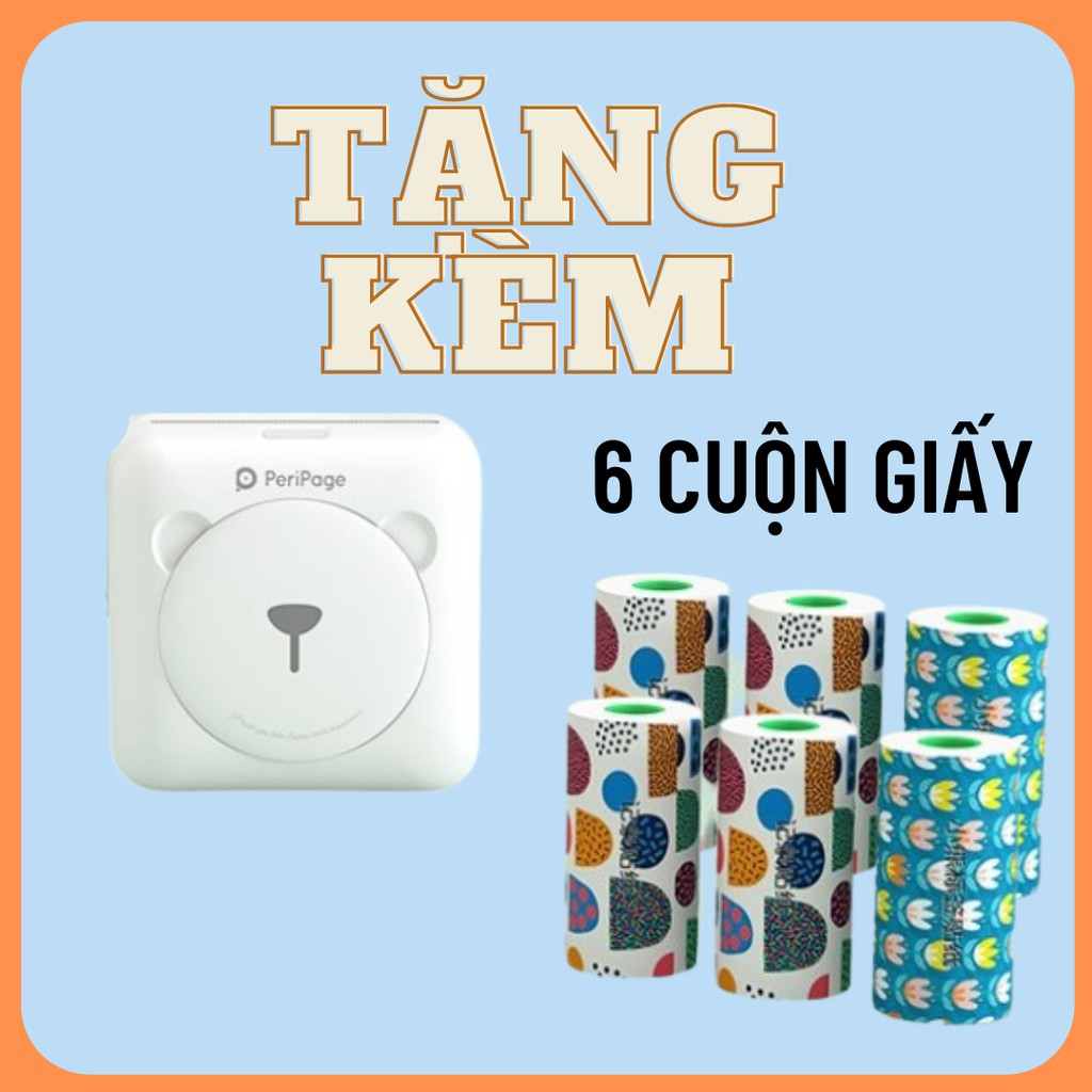 máy in mini bluetooth peripage Q7 a6 ( Cải tiến mới của a6 ) máy in nhiệt mini không cần mực