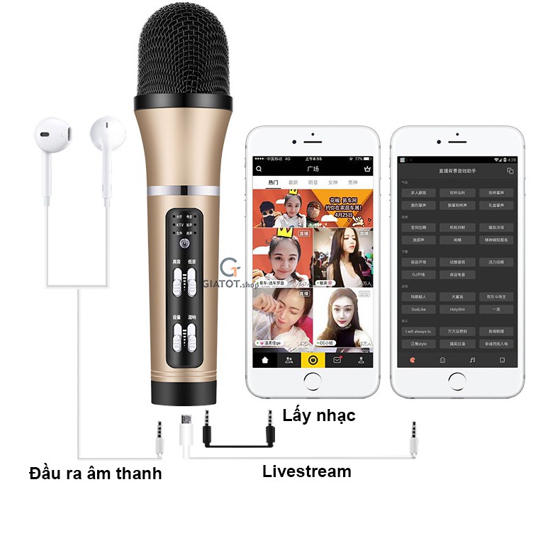 Mic C25 Blutooth ⚡FREE SHIP⚡ Hỗ Trợ Hiệu Ứng Gỉa Giọng , Autotune , Livestream Facebook , Bigo Kết Nối Dễ Dàng