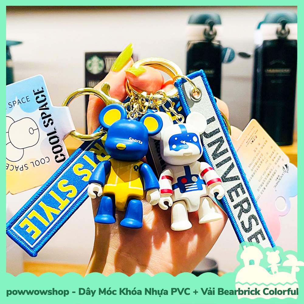 [Sẵn VN - Hỏa Tốc] Dây Móc Khóa Nhựa PVC + Vải Mẫu Bearbrick Character Field