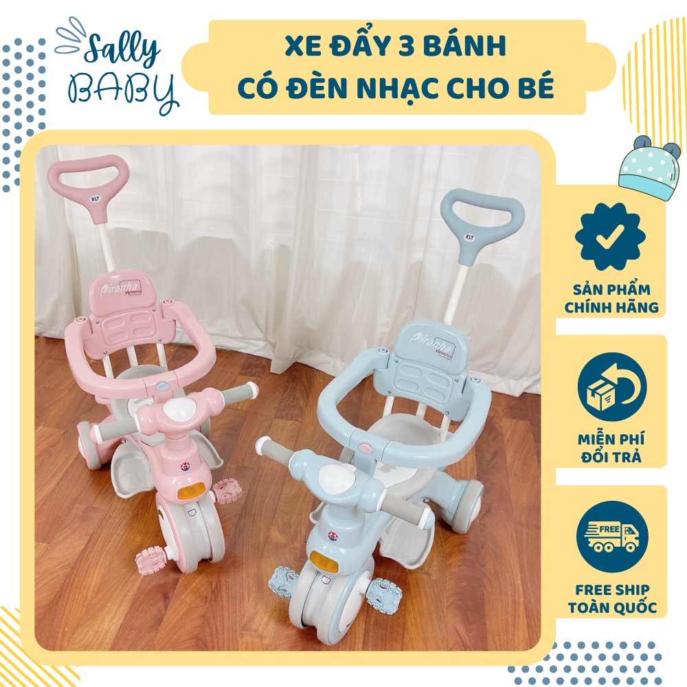 Xe đẩy kiêm xe chòi chân, xe đạp 3 bánh có khung bảo vệ an toàn cho bé 618