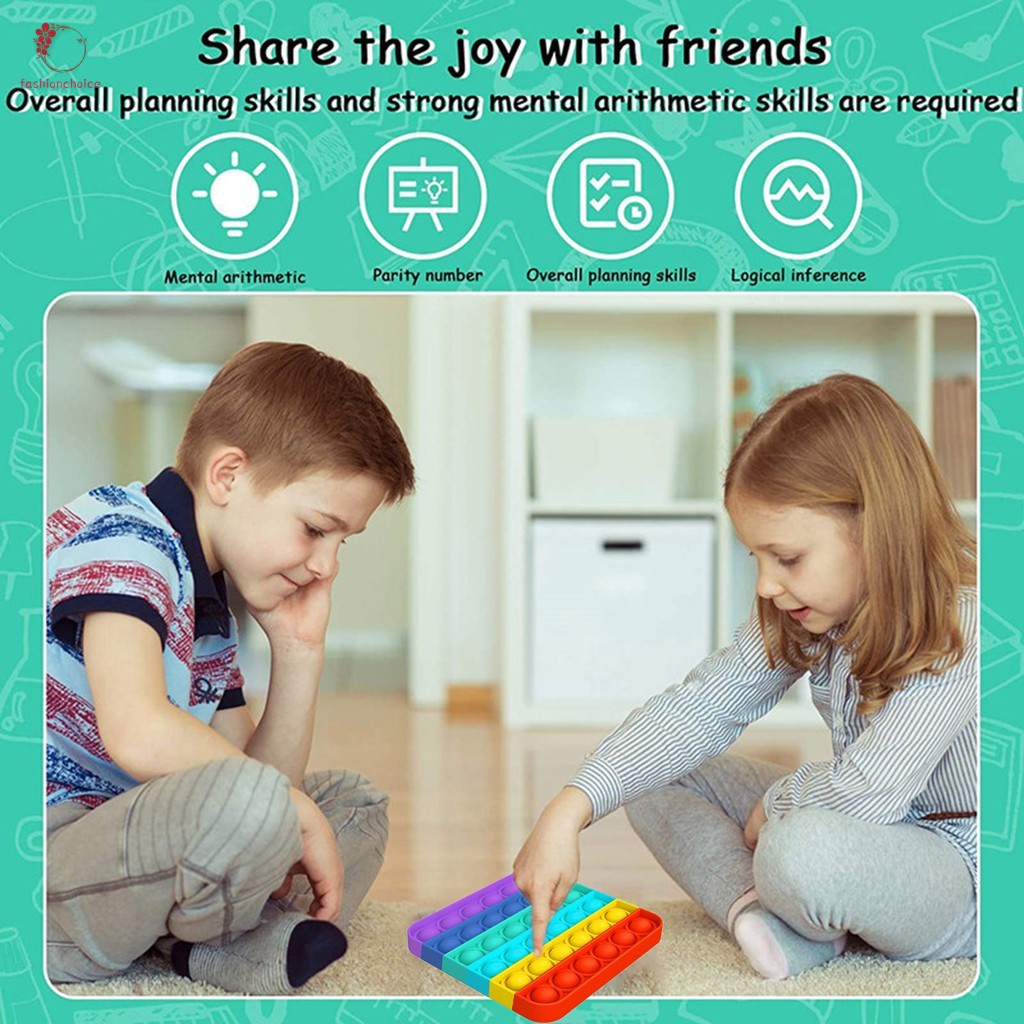 Push Pop It fidget Đồ chơi giải trí thông minh, giảm căng thẳng hiệu quả cho người lớn, trẻ em Pop It Round Foxmind Giảm căng thẳng cho trẻ em / Rainbow Unicorn / Đẩy bong bóng / Đẩy Pop It Đồ chơi Tik Tok giá rẻ Thần tài