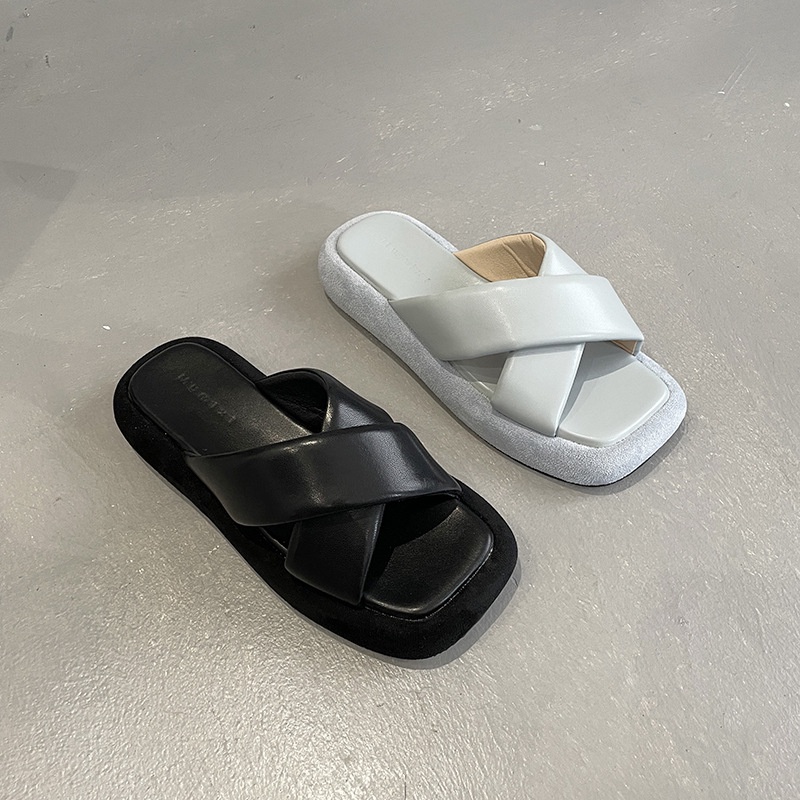 Dép quai chéo IELGY đế dày thời trang cho nữ