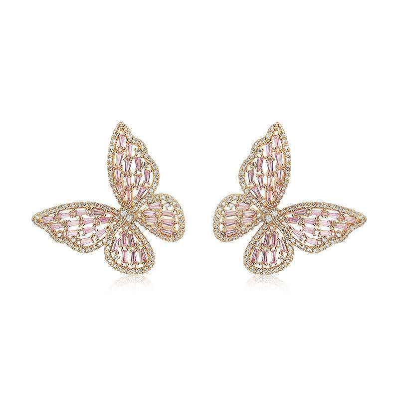 Bông Tai Hình Bướm Đính Đá zircon Thời Trang 2022 Cho Nữ