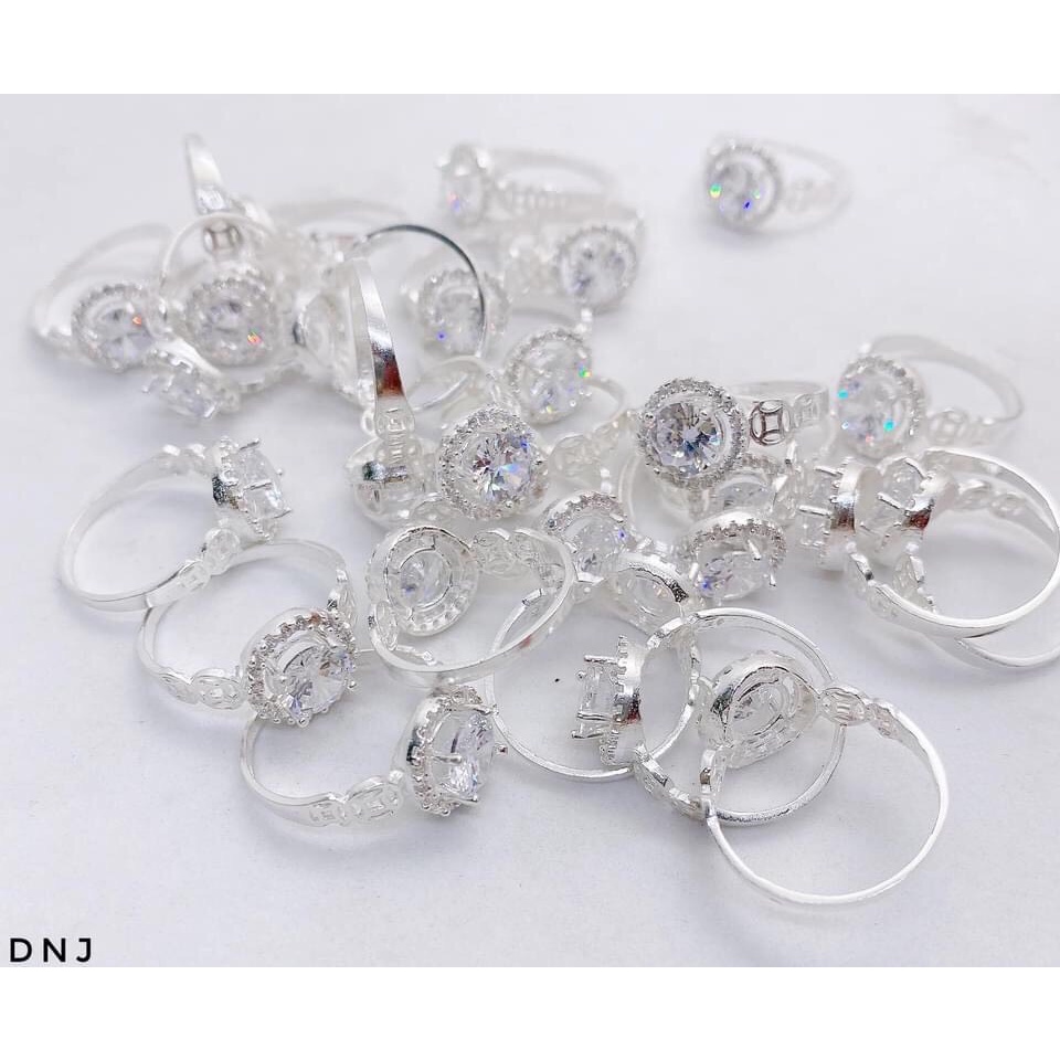 Nhẫn kim tiền bạc thật hột đá trắng mang lại tài lộc may mắn - Kho sỉ bạc Nhất Linh