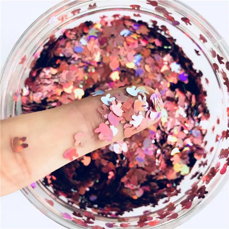 [Hàng mới về] 10g hạt kim sa hình thỏ siêu mỏng 4mm