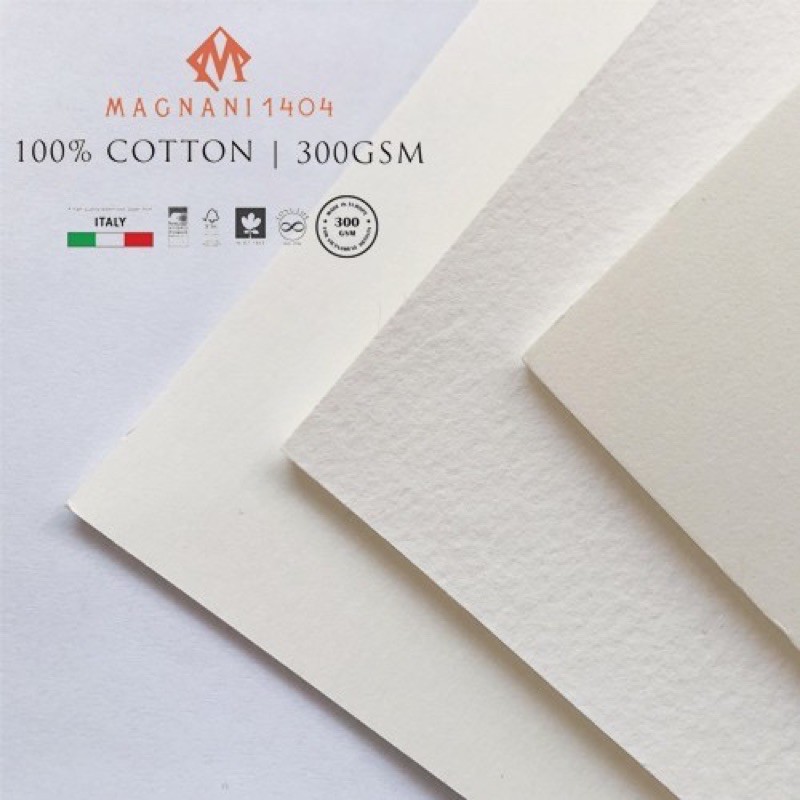 [size A4/ A3] GIẤY MAGNANI 100% COTTON 300gsm đủ vân HOT/ COLD/ ROUGH và MIX MEDIA 300gsm student từ Ý