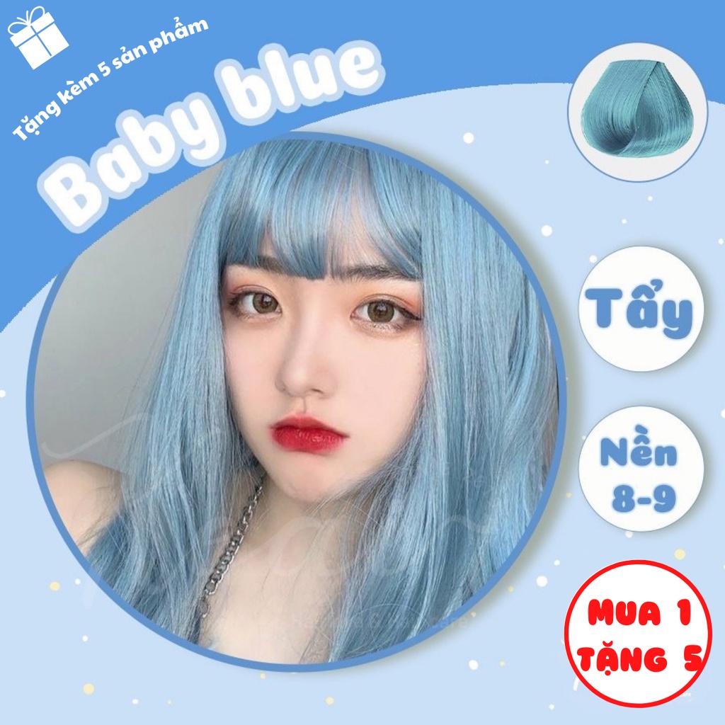Thuốc nhuộm tóc tại nhà Baby Blue - kèm oxi - cần sử dụng tẩy - Keai Hair Dye