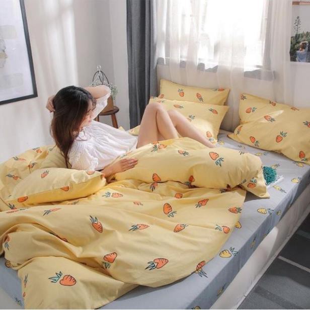[SIÊU SALE] Bộ Cotton Poly Cà Rốt vàng xám