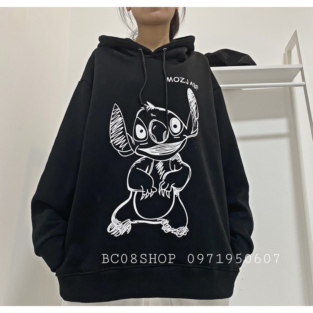 Áo hoodie Nỉ hoạt hình Mozjabf ullzang form rộng 2 Màu Đen Trắng có size BC158 | BigBuy360 - bigbuy360.vn