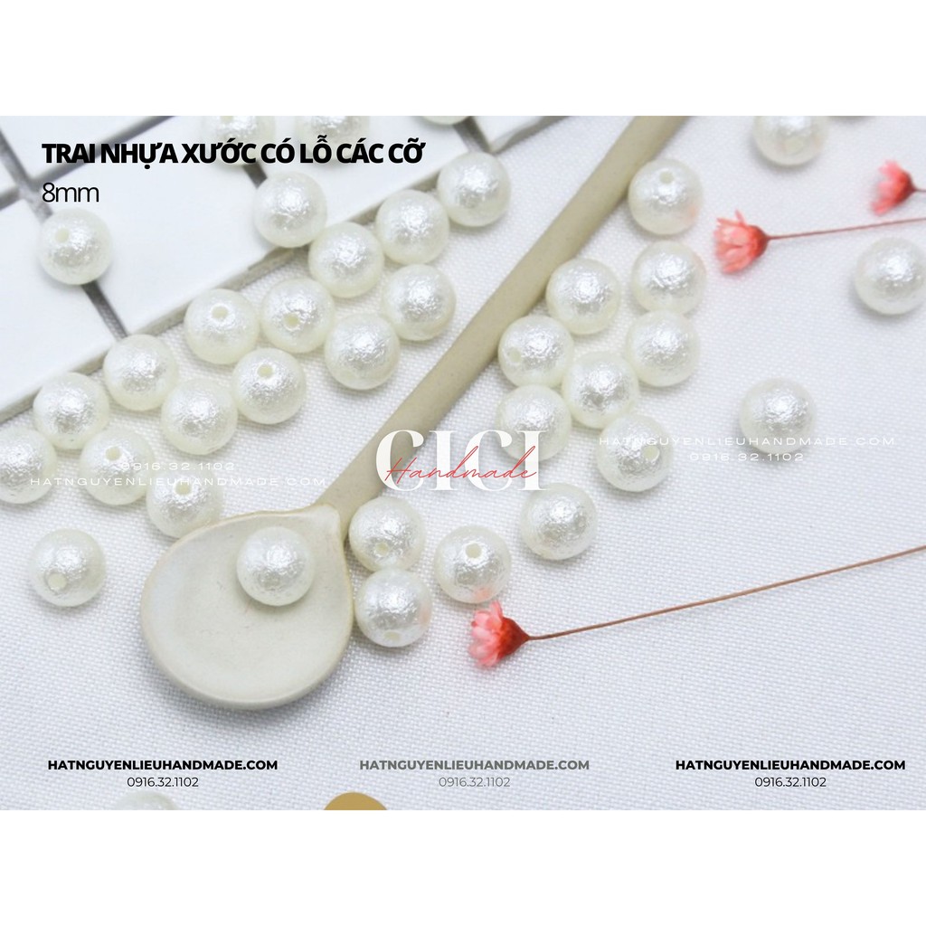 Trai xước trai nhám có lỗ các cỡ Cici Handmade nguyên liệu DIY hạt đính kết, hạt pha lê hạt cườm đính kết trang sức