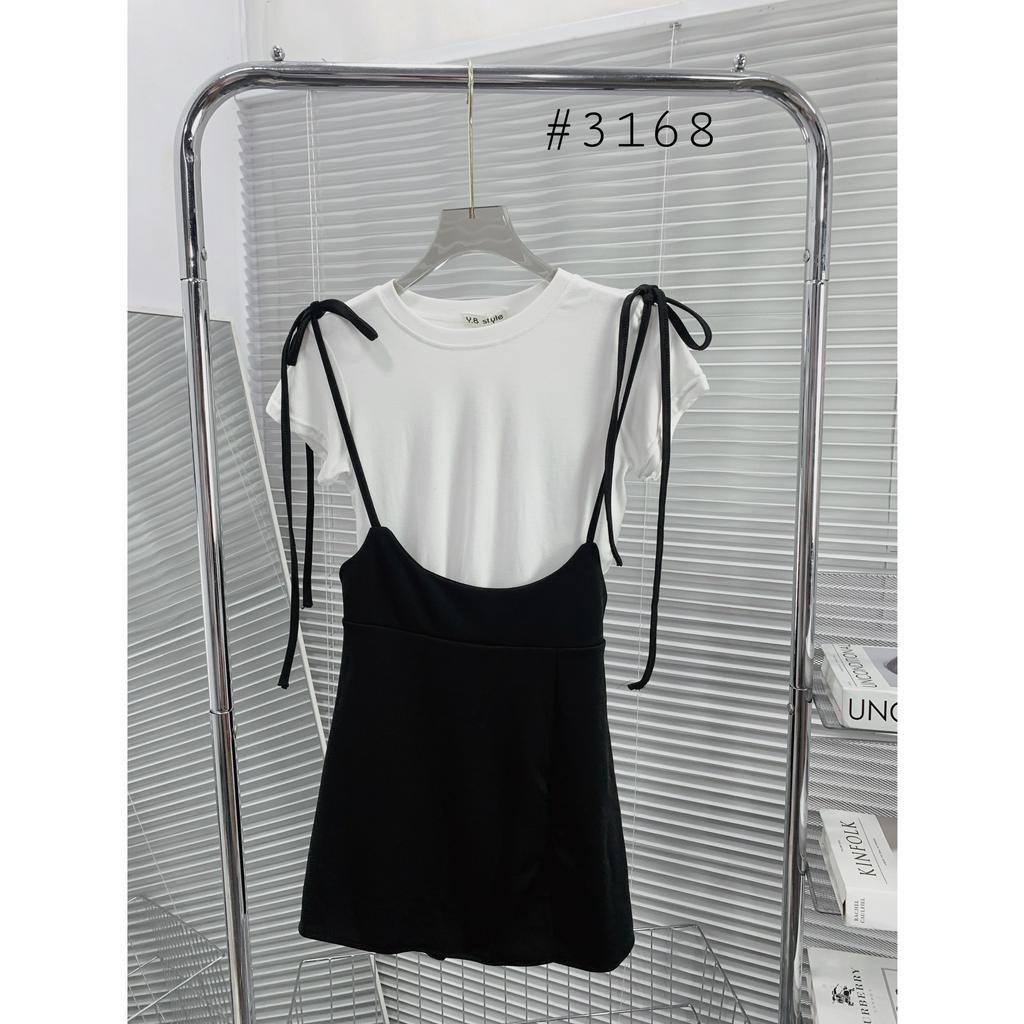 Set Váy Áo Yếm Tay Ngắn Body Thắt Dây Xẻ Tôn Dáng Hàng Quảng Châu TA-3168