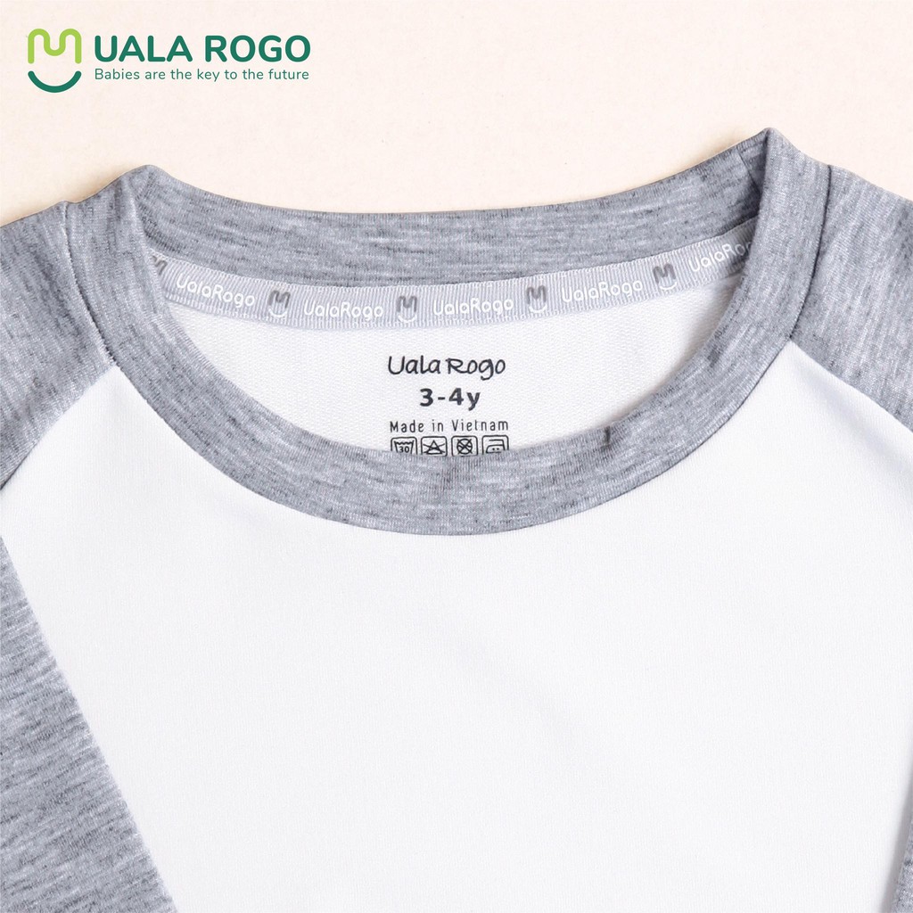 [CHÍNH HÃNG] Bộ nỉ dài tay bé trai raglan họa tiết Uala Rogo