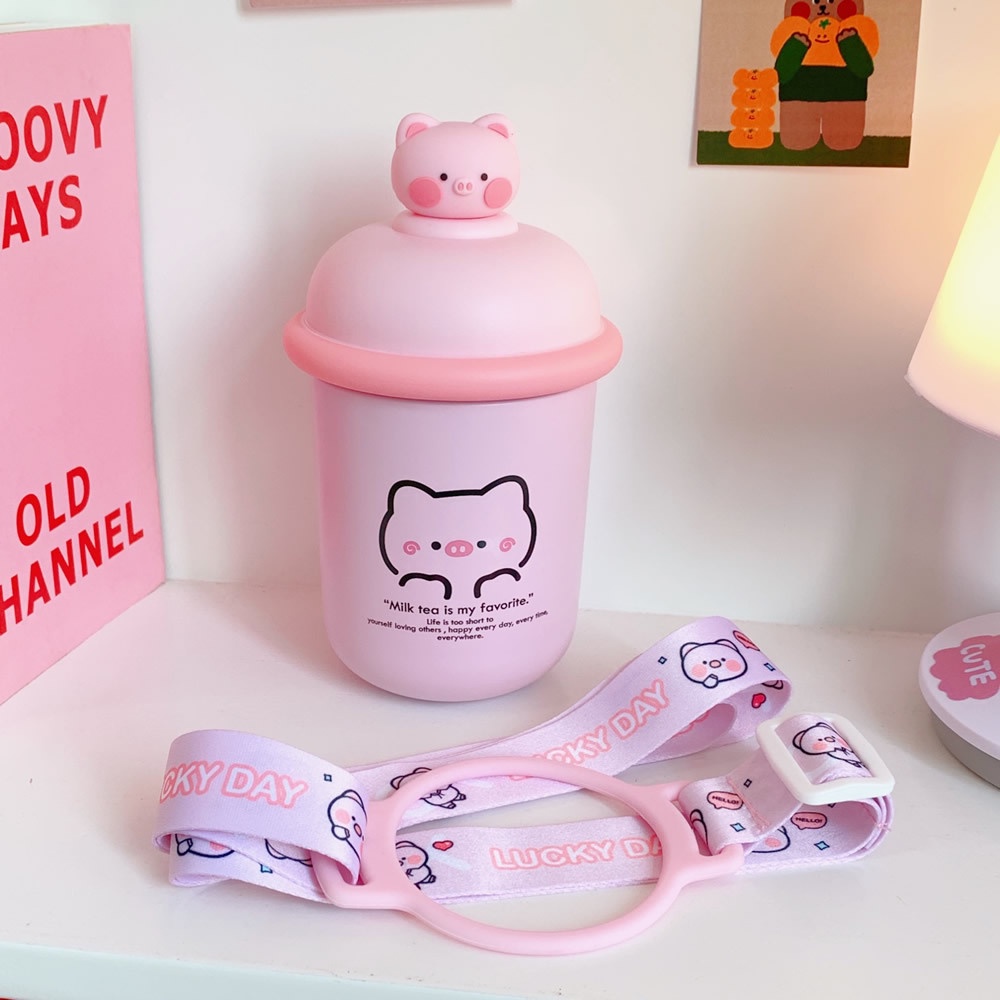 Bình Nước Giữ Nhiệt Hình Chú Gấu Dễ Thương Cho Bé